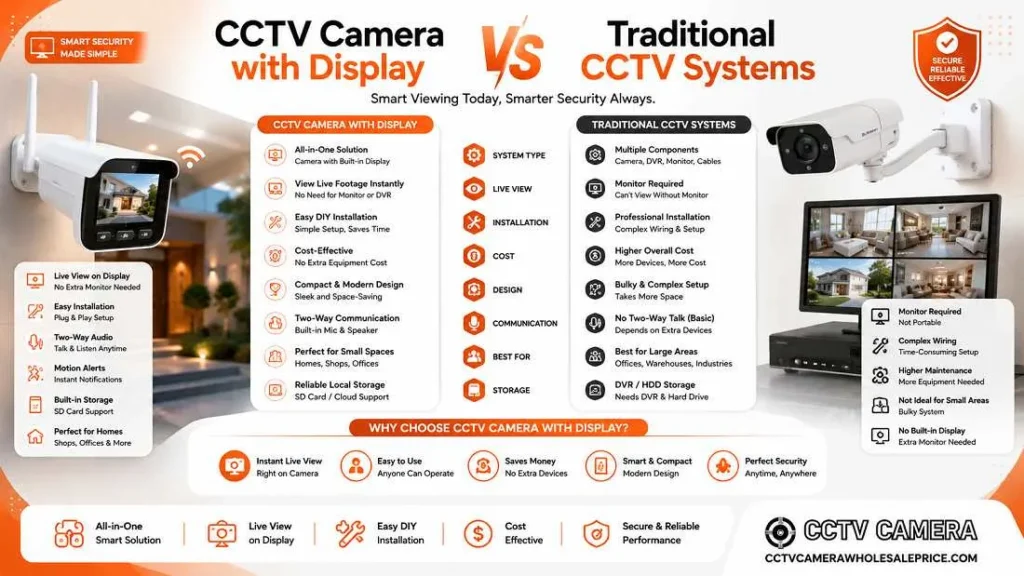 CCTV Camera with Display vs Traditional CCTV Systems