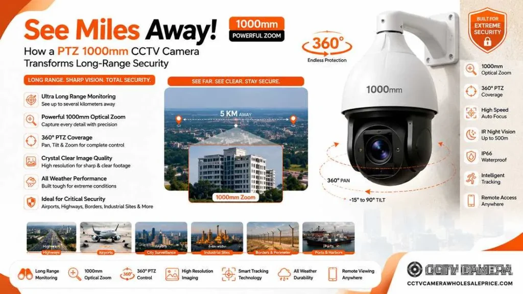 See Miles Away! How a PTZ 1000mm CCTV Camera Transforms Long-Range Security