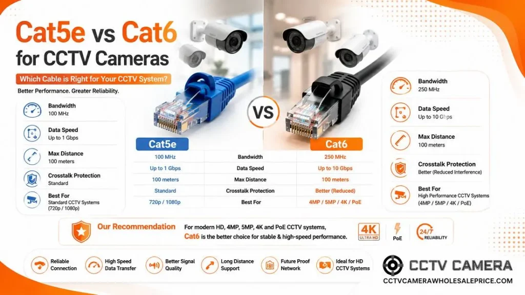 Cat5e vs Cat6 for CCTV Cameras
